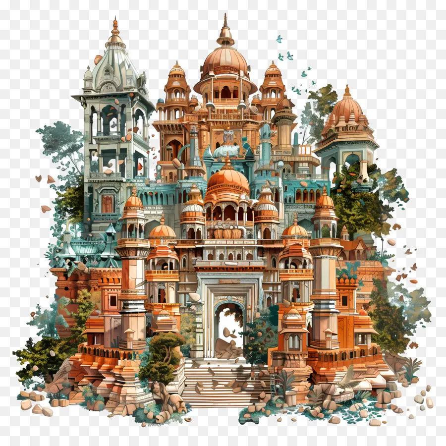 Ram Mandir，Arquitetura Histórica PNG