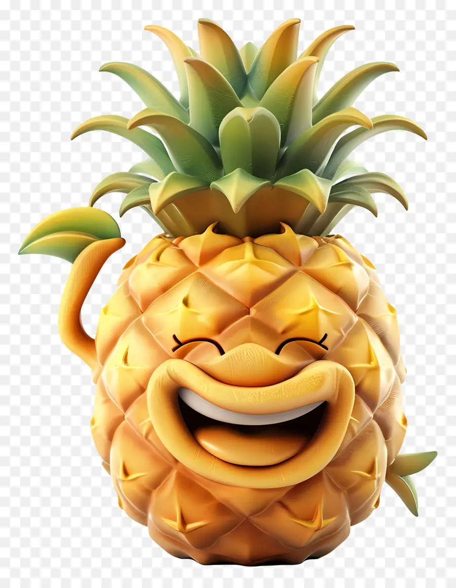 Fruta De Desenho Animado 3d，Sorrindo Abacaxi PNG