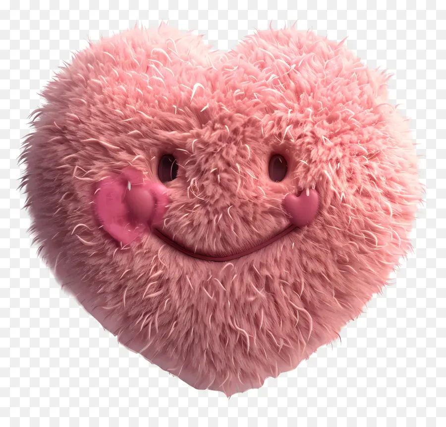 Cartoon 3d Fuzzy，Emoji De Coração PNG