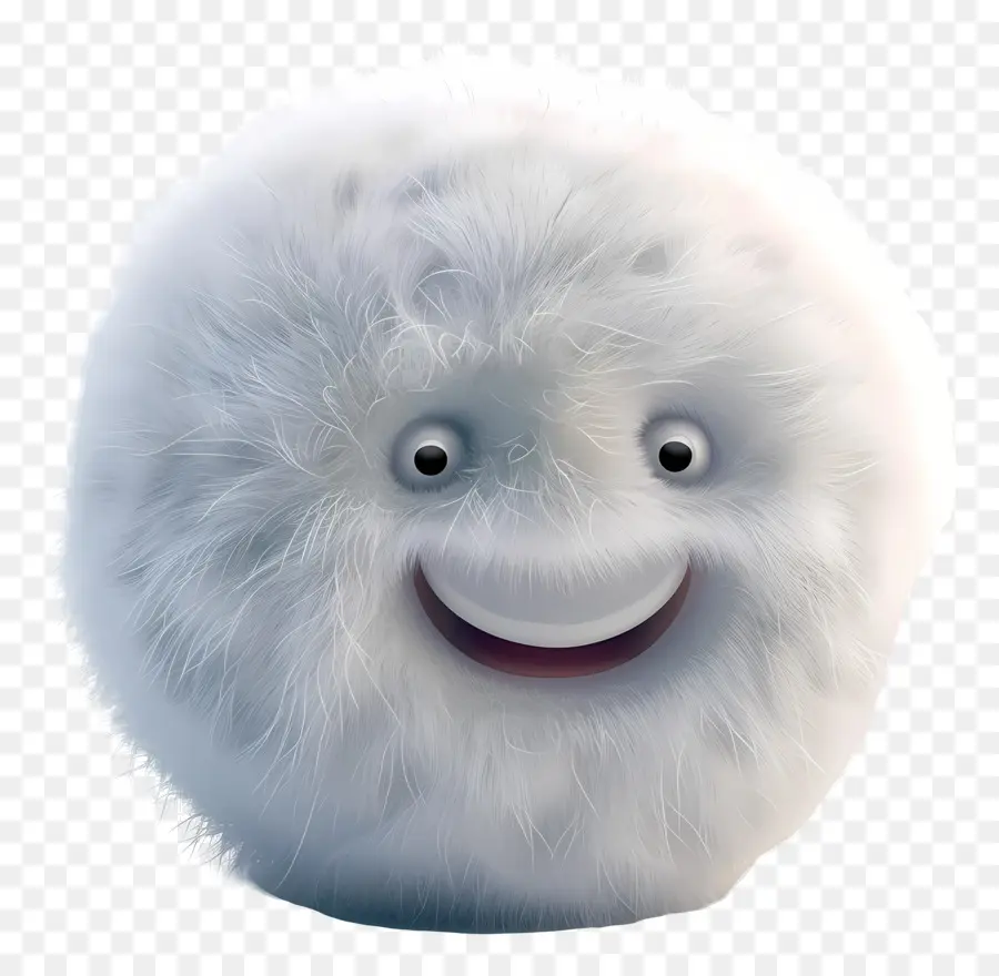 Cartoon 3d Fuzzy，Feliz Ball Snowball PNG