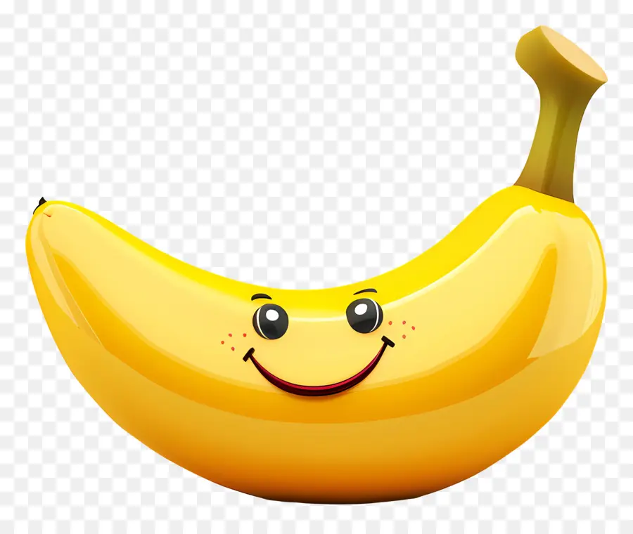 Fruta De Desenho Animado 3d，Banana Sorridente PNG