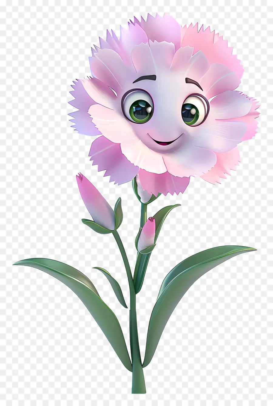 Flores De Desenhos Animados 3d，Cravo Rosa PNG