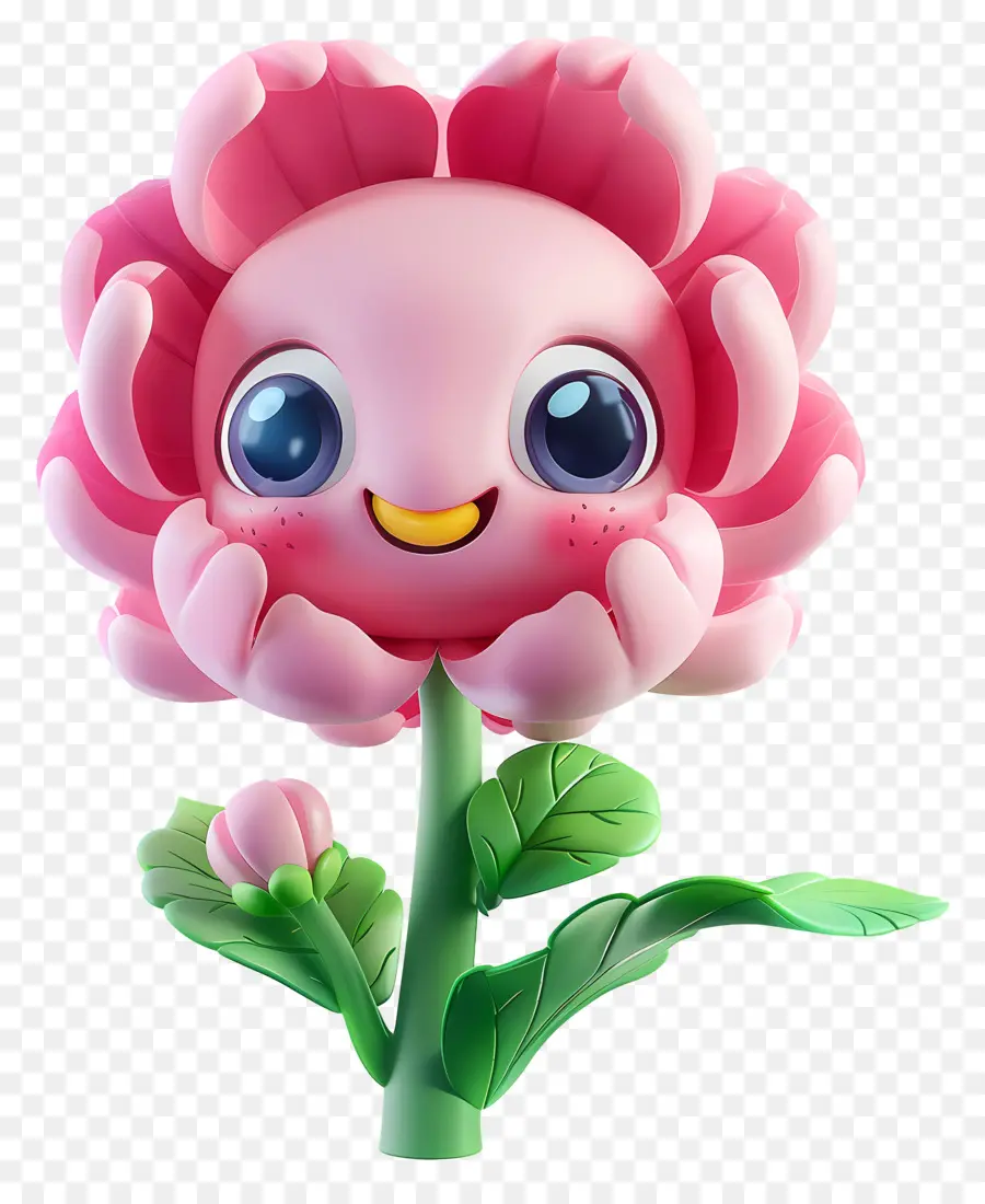 Flores De Desenhos Animados 3d，Flor Rosa PNG