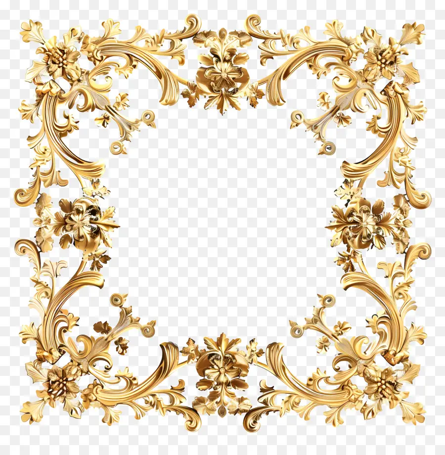 Moldura De Ouro，Golden Frame PNG