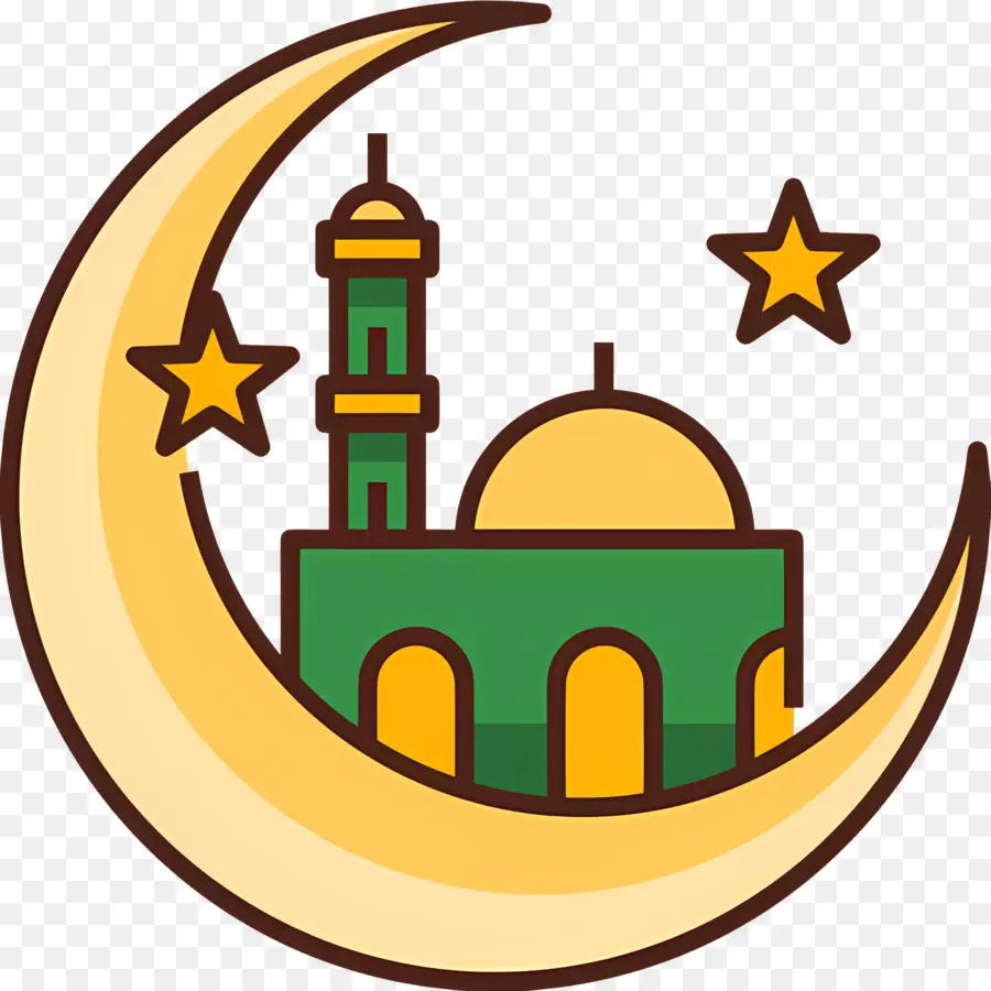Eid Mubarak，Lua Crescente PNG