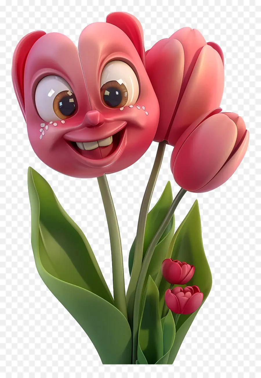 Flores De Desenhos Animados 3d，Cartoon Tulip PNG