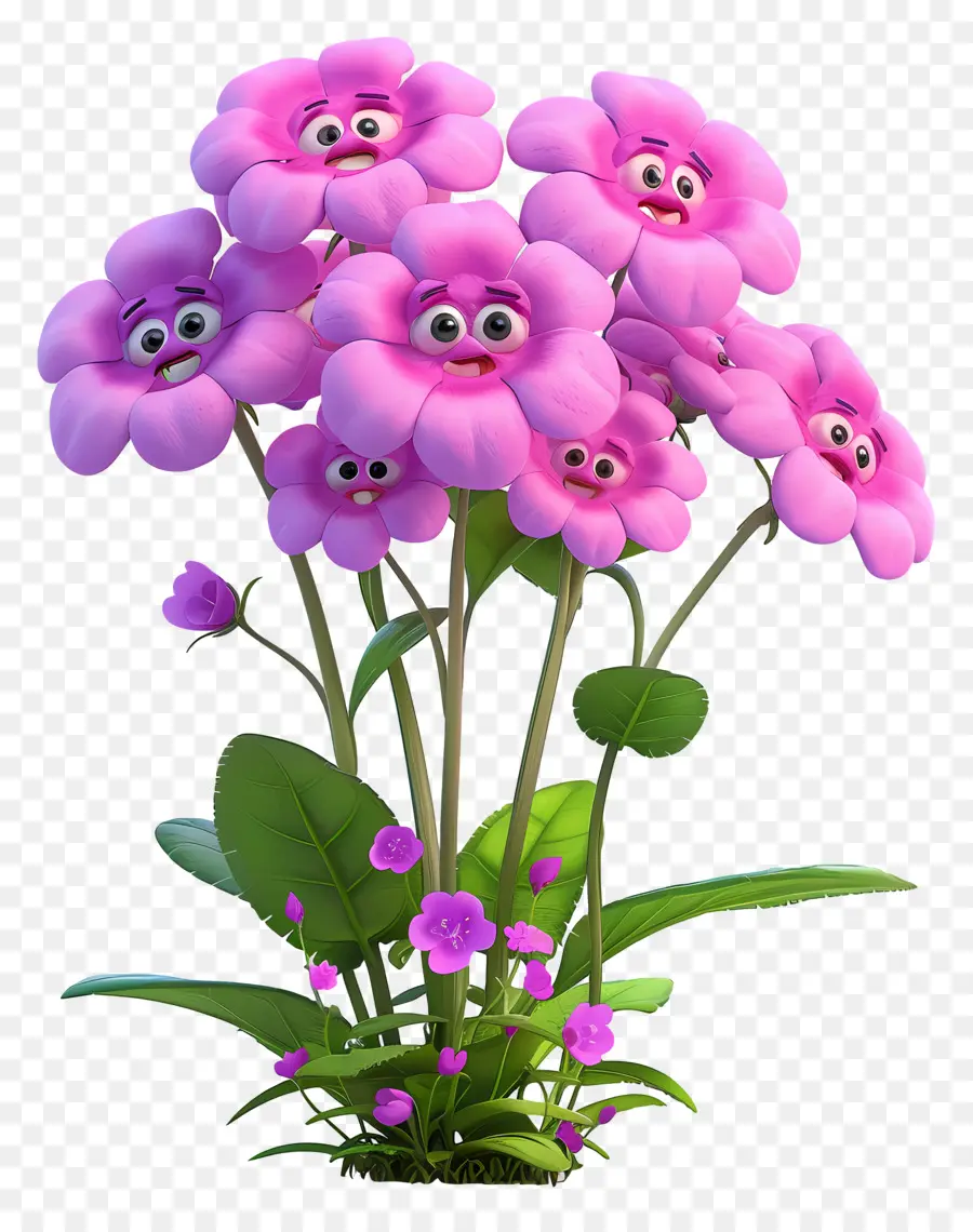 Flores De Desenhos Animados 3d，Flores Cor De Rosa PNG