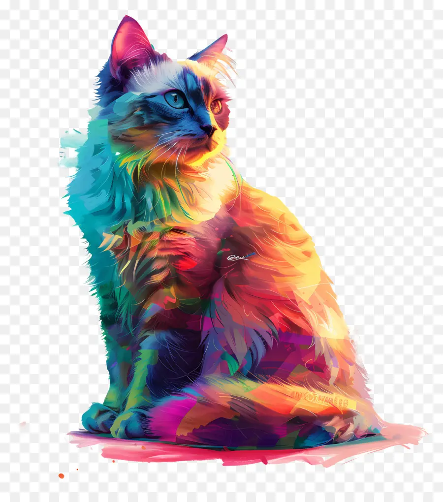Gato，Multicolorida PNG