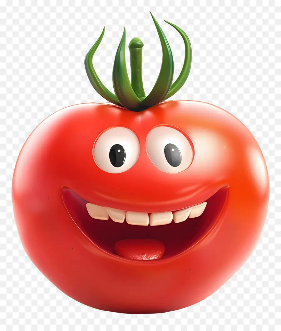 Vegetal De Desenhos Animados 3d，Sorrindo De Tomate PNG