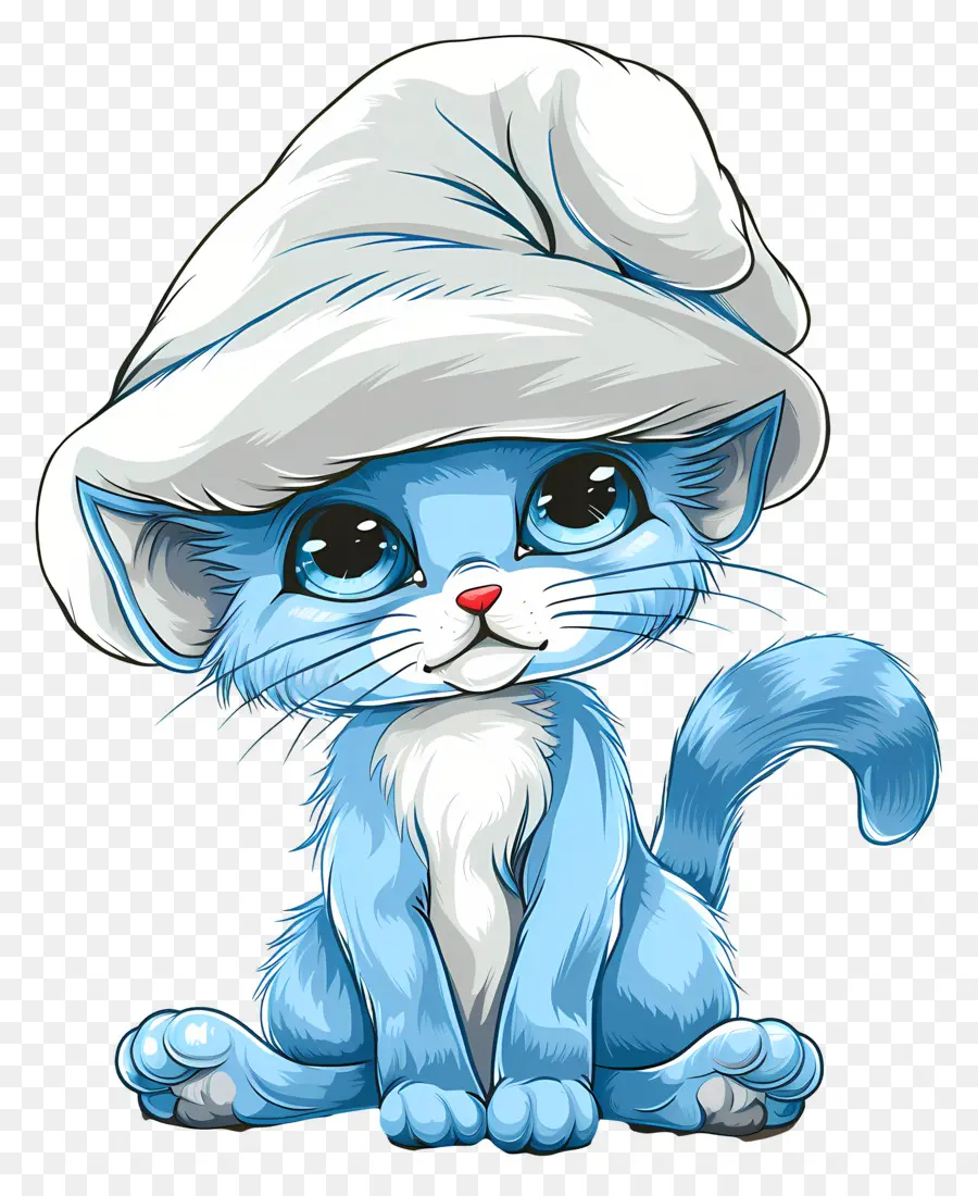 Smurf Cat，Azul Gatinho PNG