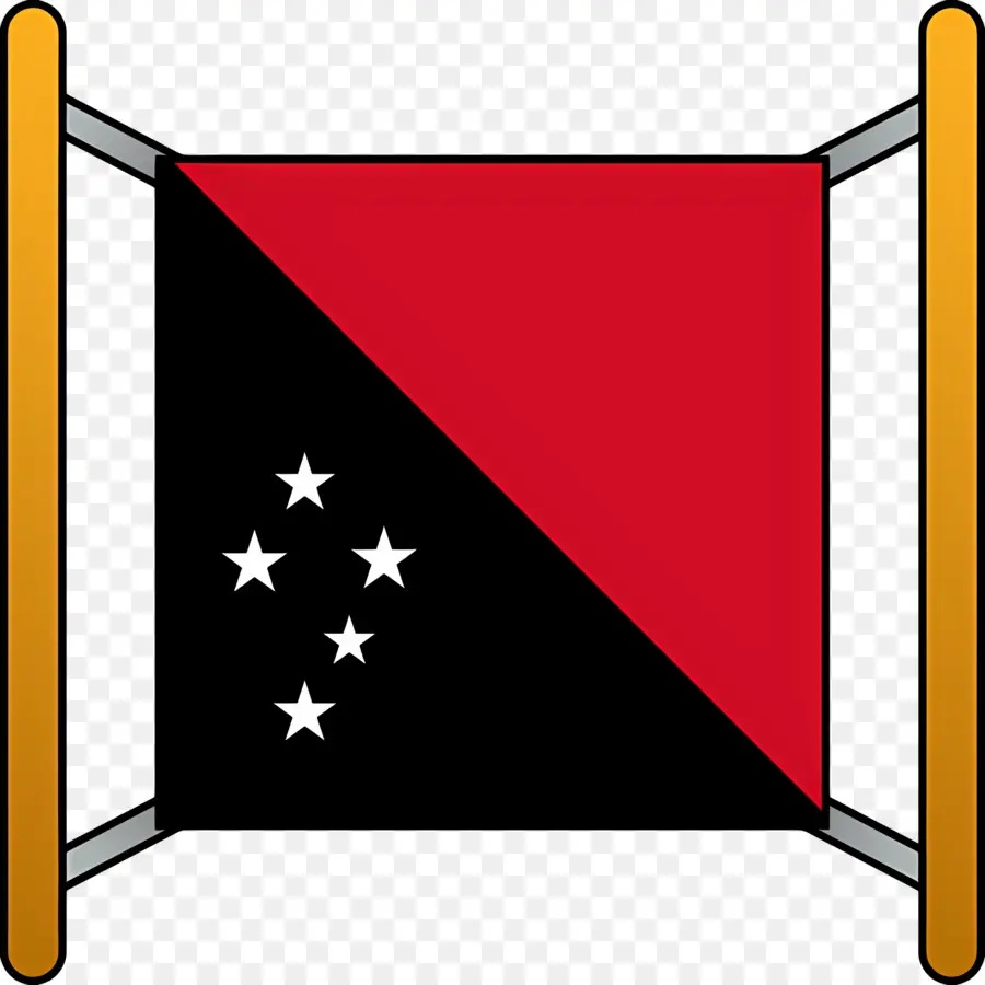 Papua Nova Guiné Bandeira，Preto E Vermelho Da Bandeira PNG
