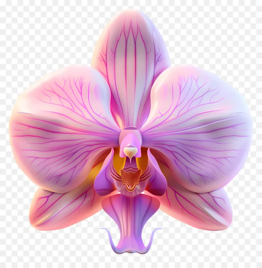 Flores De Desenhos Animados 3d，Cor De Rosa Orquídea PNG