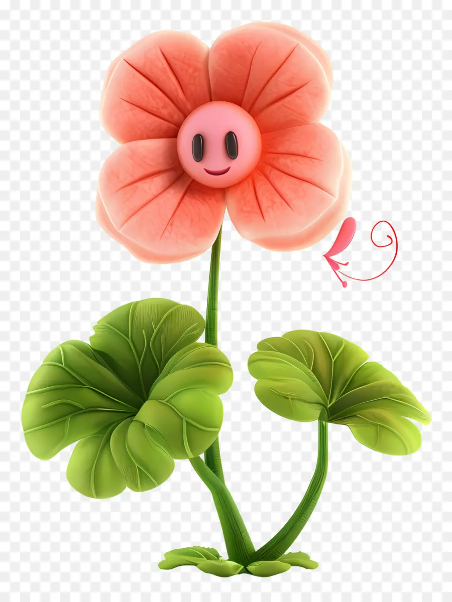 Flores De Desenhos Animados 3d，Smiley Face Flower PNG