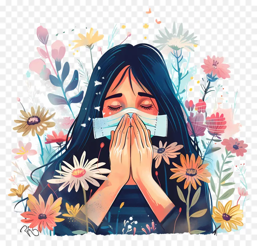 Alergia à Rinite Alérgica，Mulher PNG