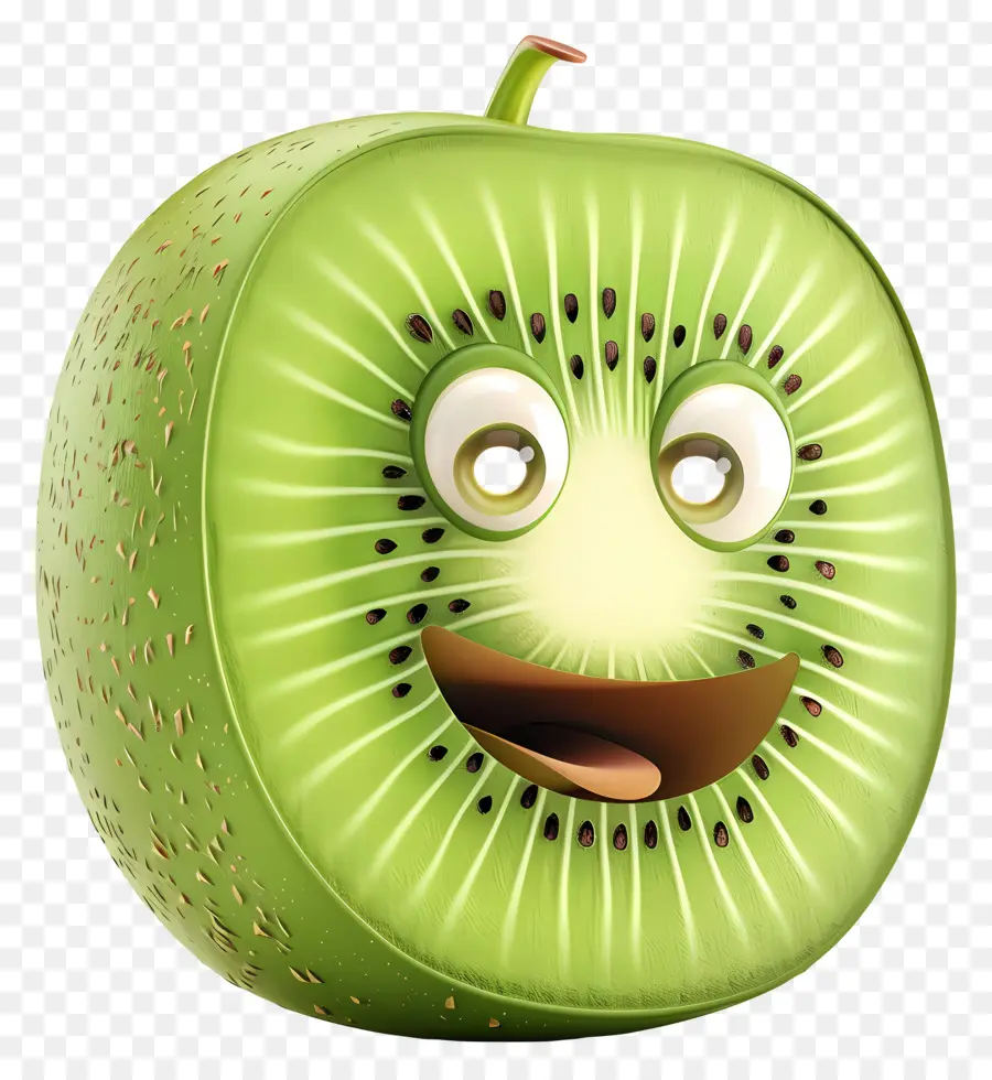 Fruta Dos Desenhos Animados 3d，Kiwi Sorridente PNG