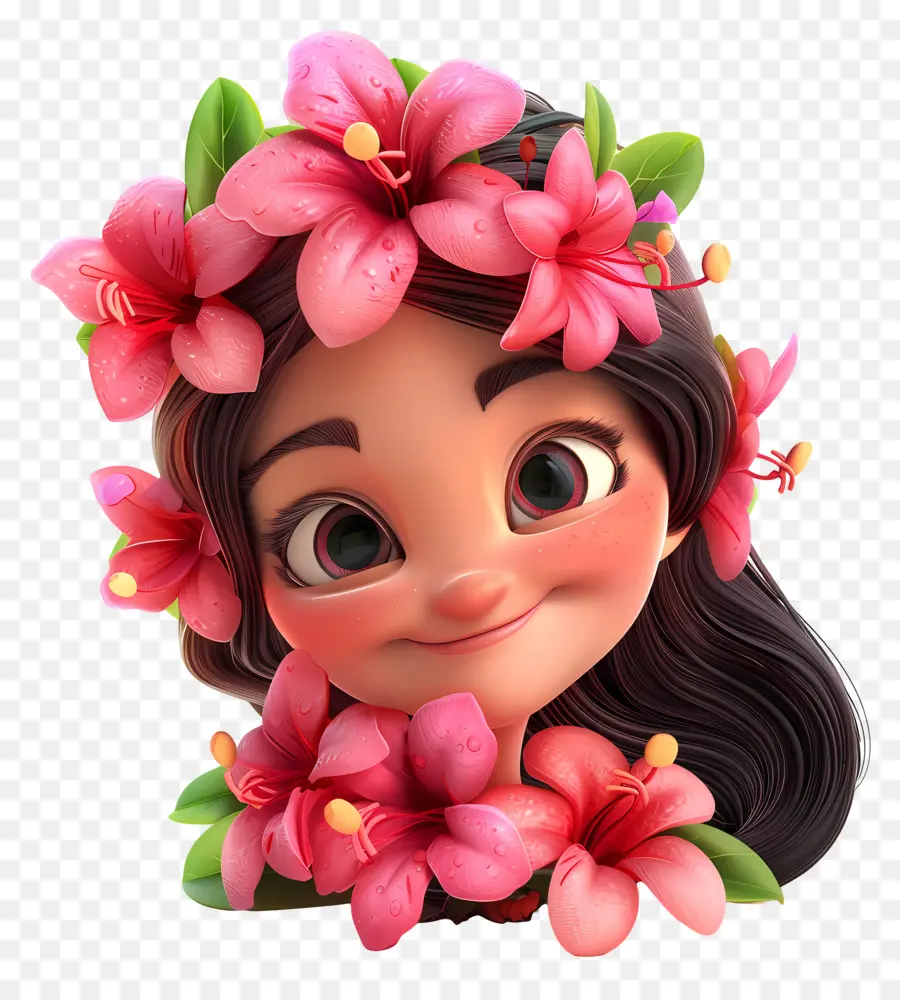 Flores De Desenhos Animados 3d，Personagem De Desenho Animado PNG