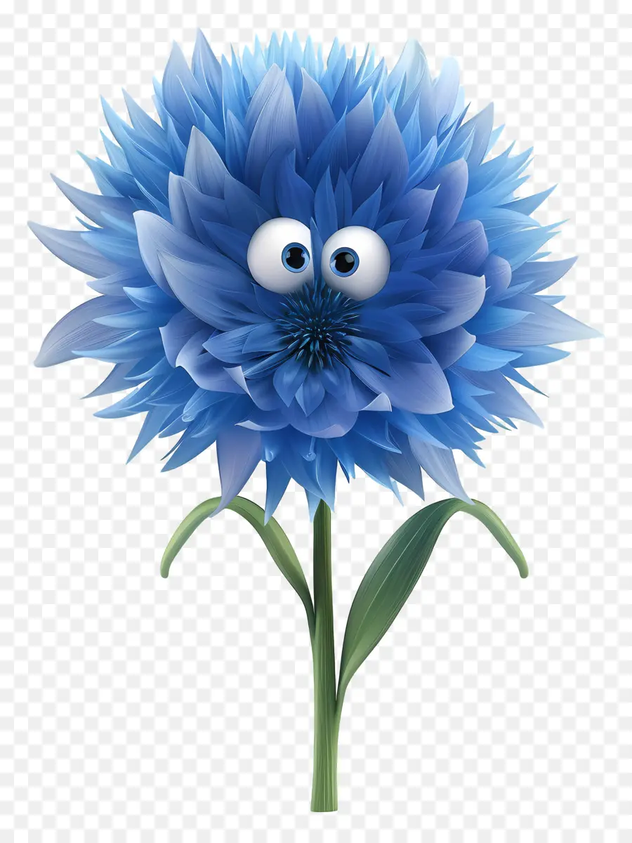 Flores De Desenhos Animados 3d，Flor Azul PNG