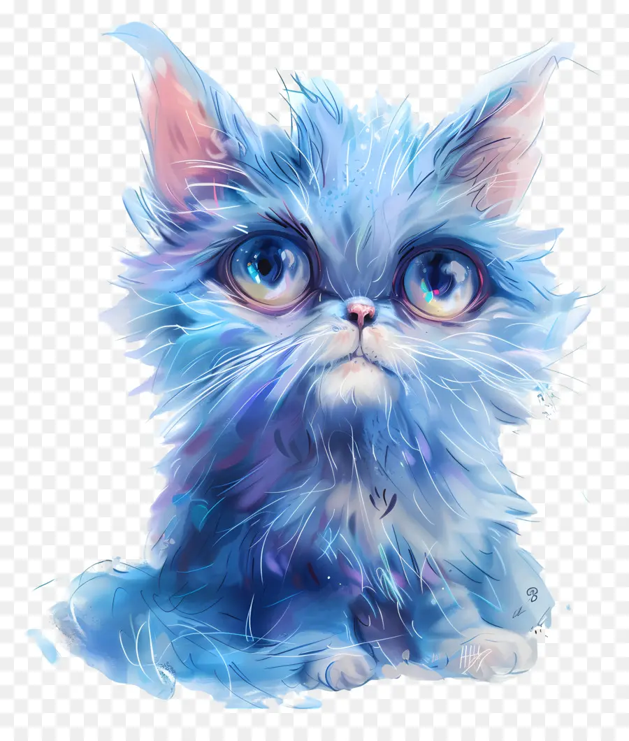 Huh Cat，Azul Gatinho PNG