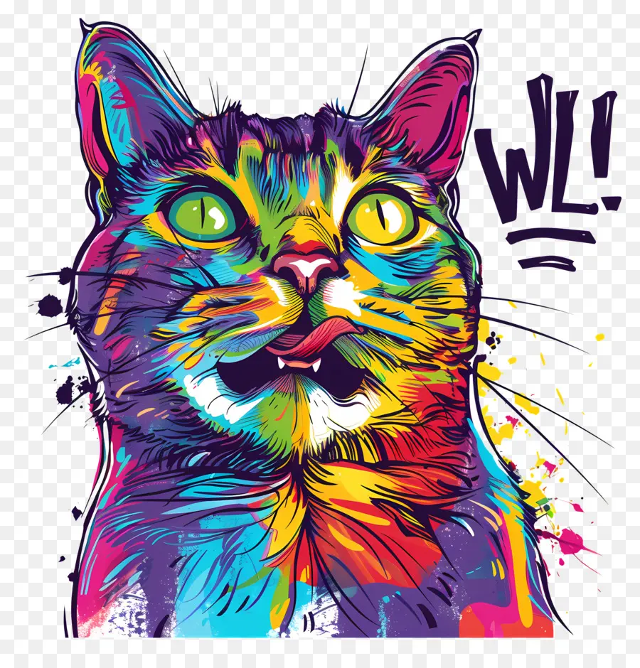 Huh Cat，Colorido Gato PNG