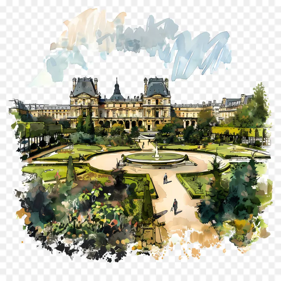 Jardins De Tuilerias，Museu Do Louvre PNG