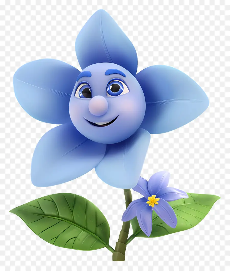 Flores De Desenhos Animados 3d，Flor Azul PNG