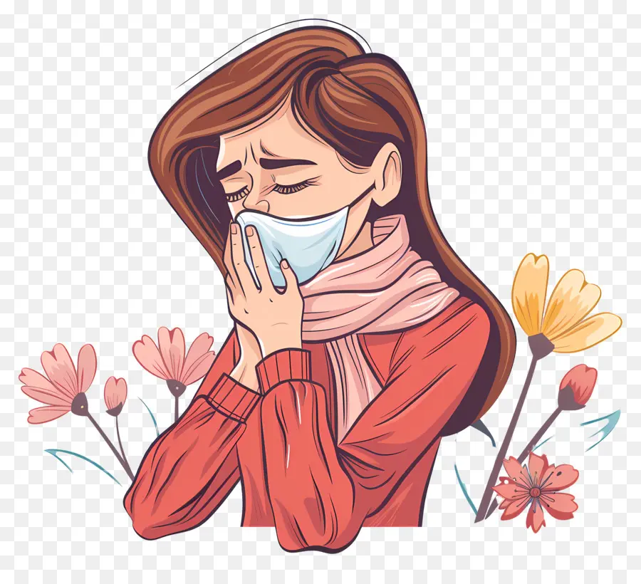 Alergia à Rinite Alérgica，Mulher PNG