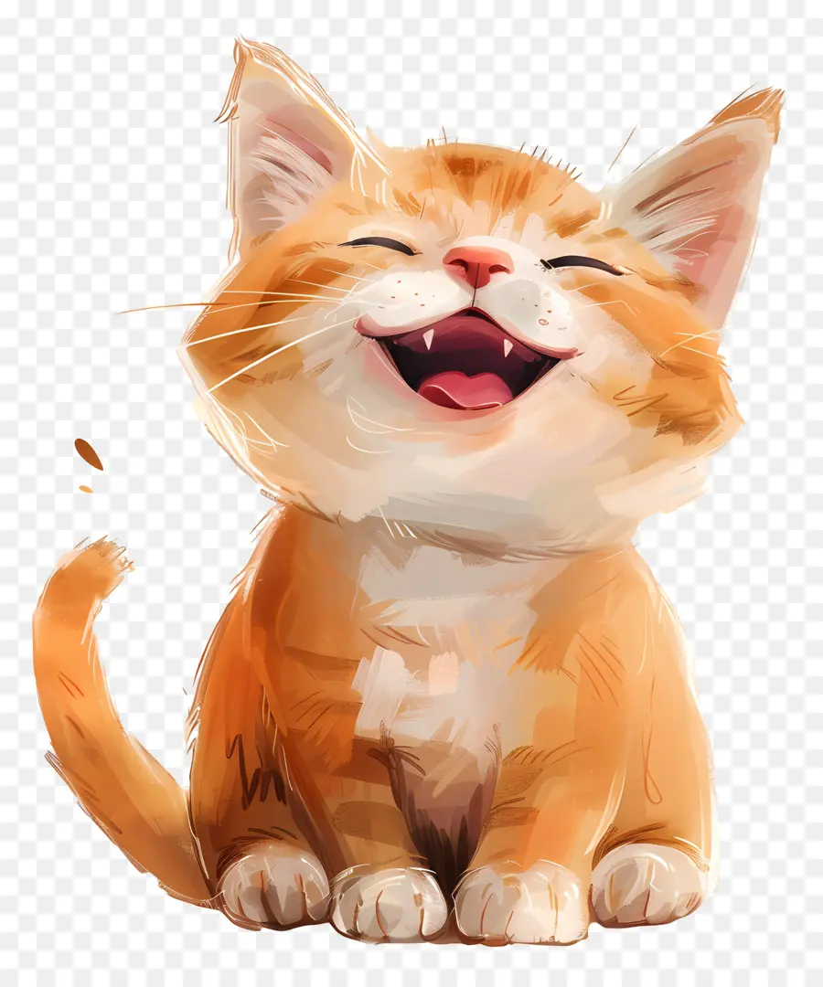 Happy Cat，Gato Bonito PNG