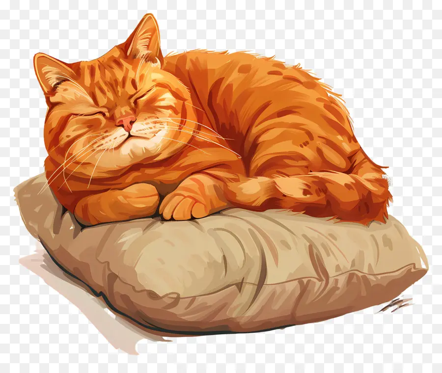 Ginger Cat，Dormir Gato PNG