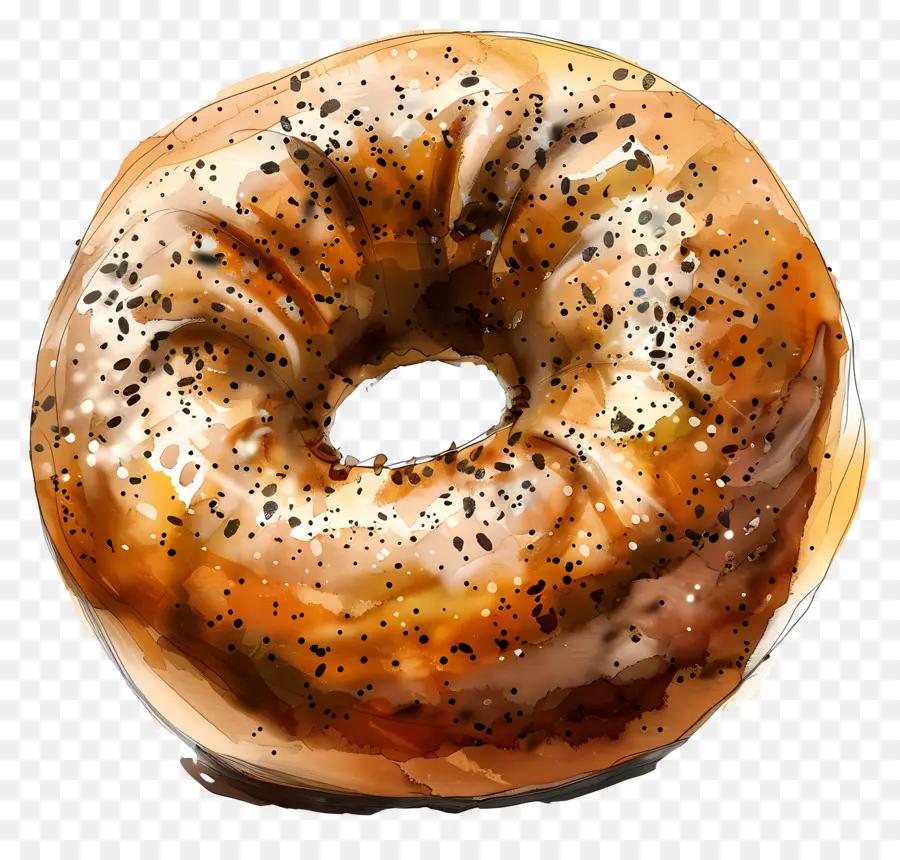 Bagel Escavado，Donut Assado PNG