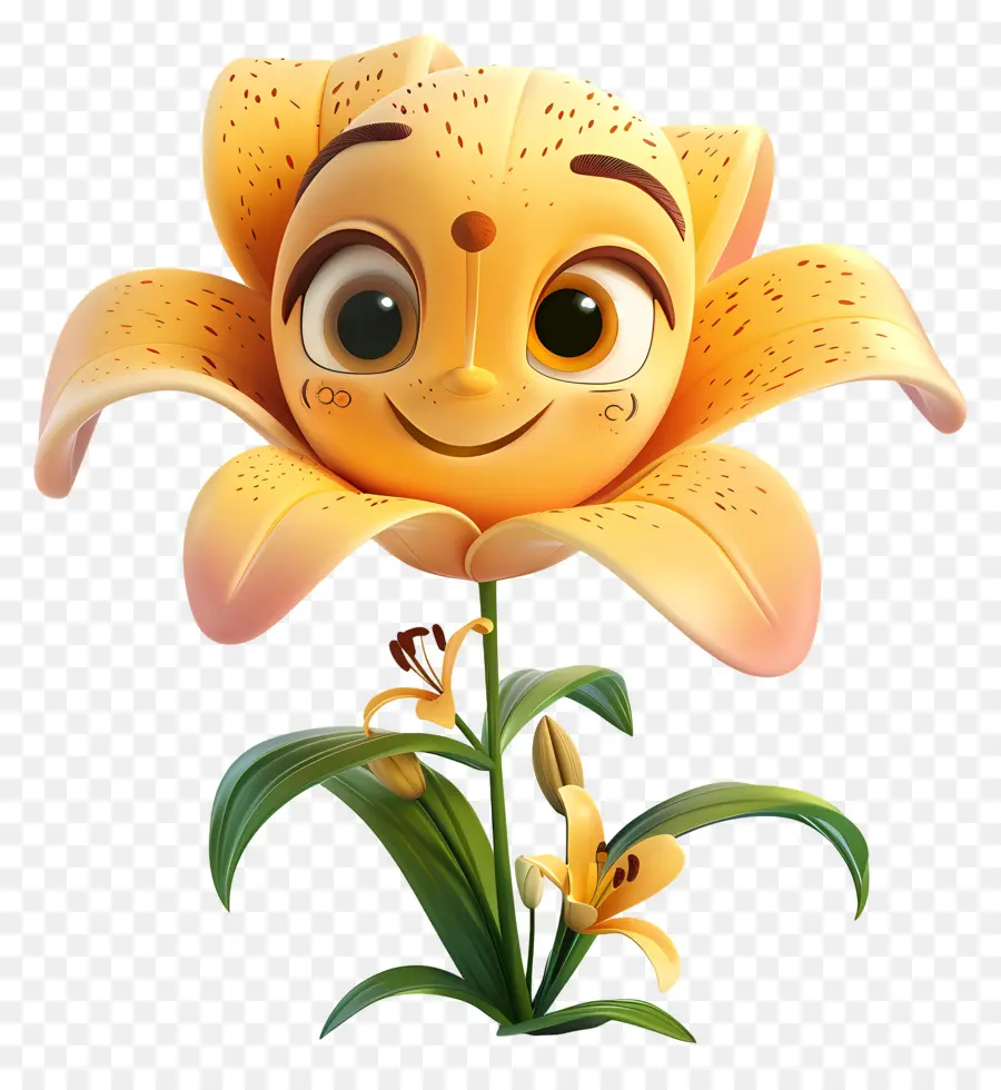 Flores De Desenhos Animados 3d，Flor Amarela PNG