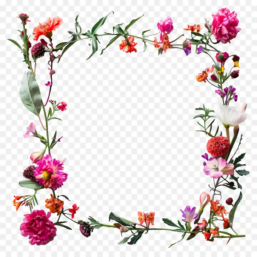 Quadro Do Dia De Maio，Flower Frame PNG