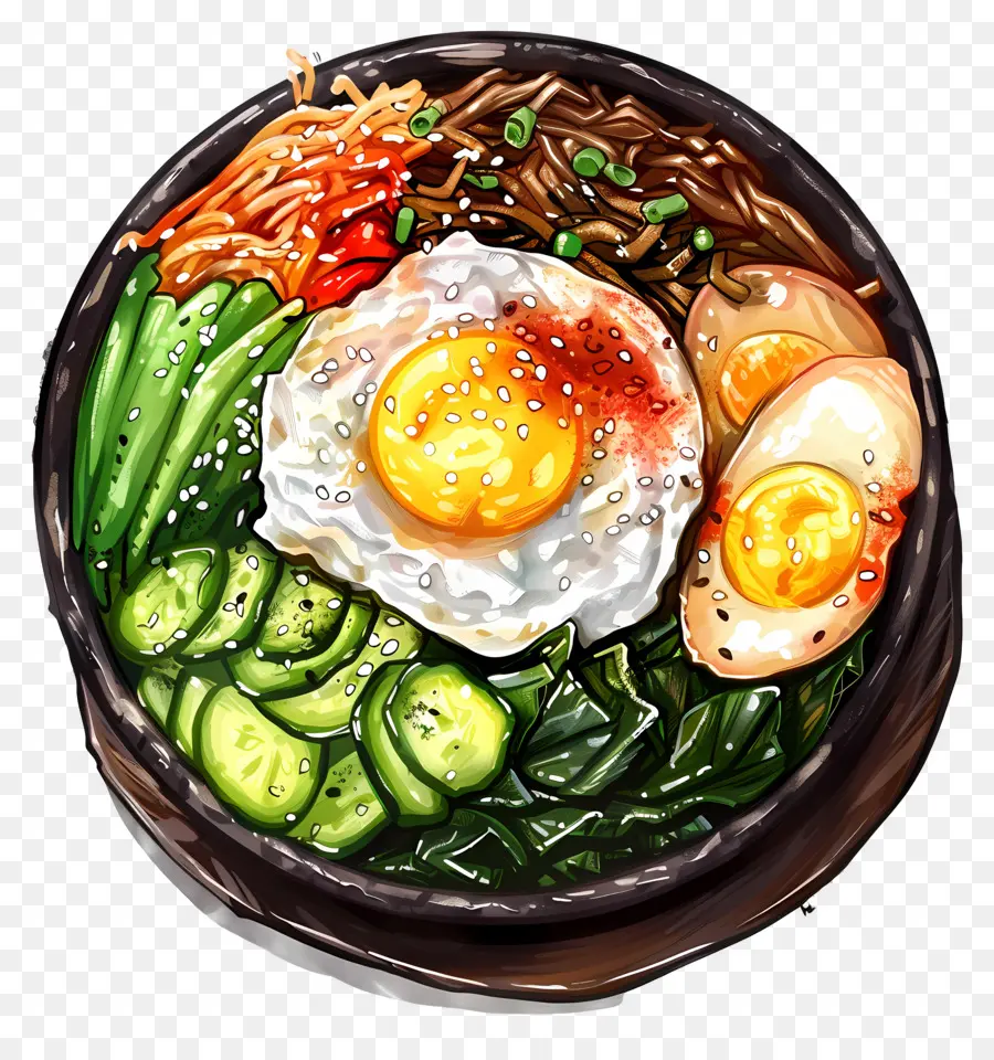 Bibimbap，Refeição Coreana PNG