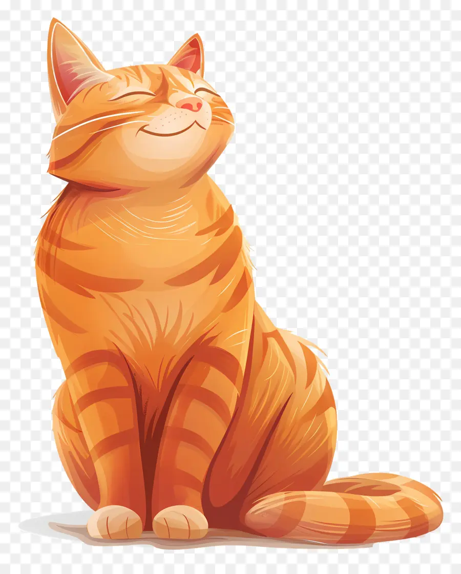 Happy Cat，Gato Laranja PNG