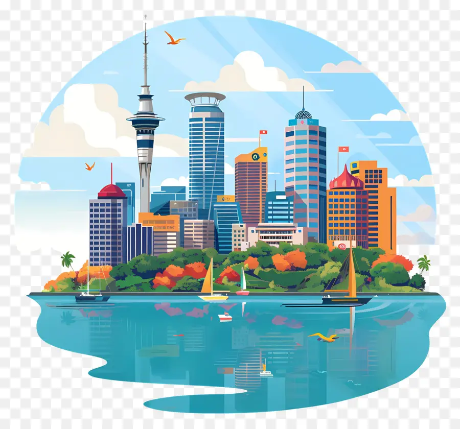 Auckland Skyline，O Horizonte Da Cidade PNG