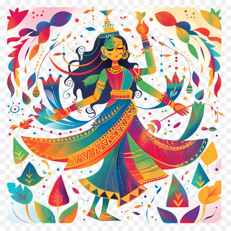 Feliz Navratri，Pintura Abstrata PNG