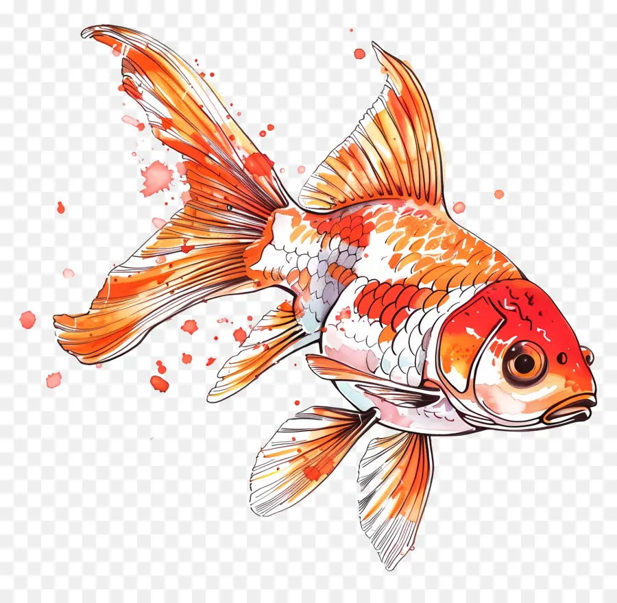 Peixinho，Pintura Em Aquarela PNG