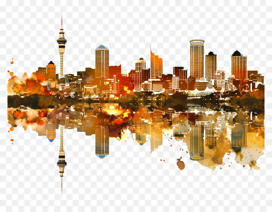 Auckland Skyline，Horizonte Da Cidade De Nova York PNG