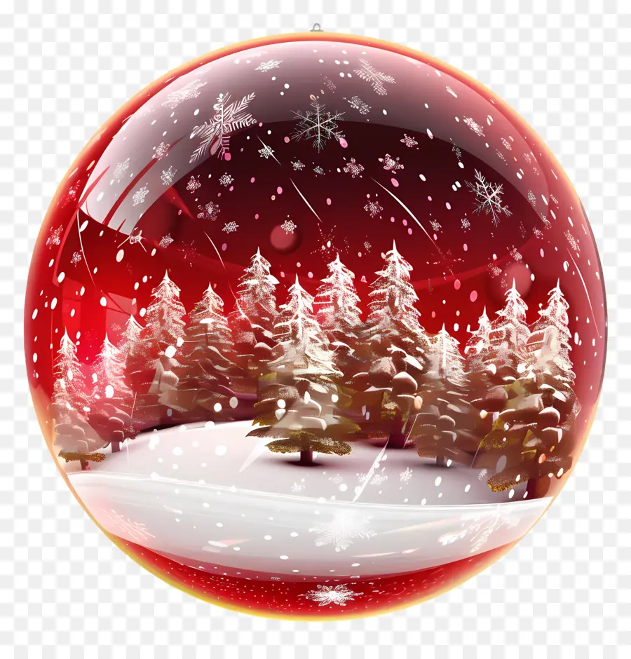 Bola De Natal，Paisagem De Inverno PNG