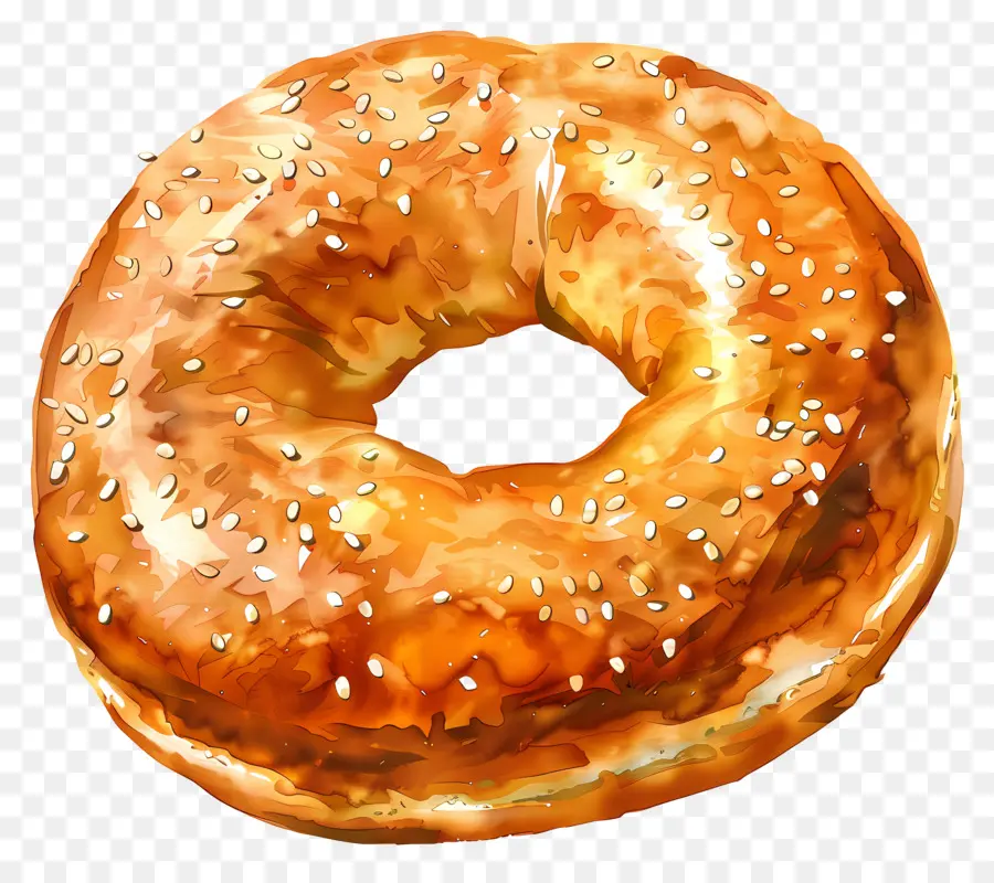 Bagel Escavado，Donut Assado PNG