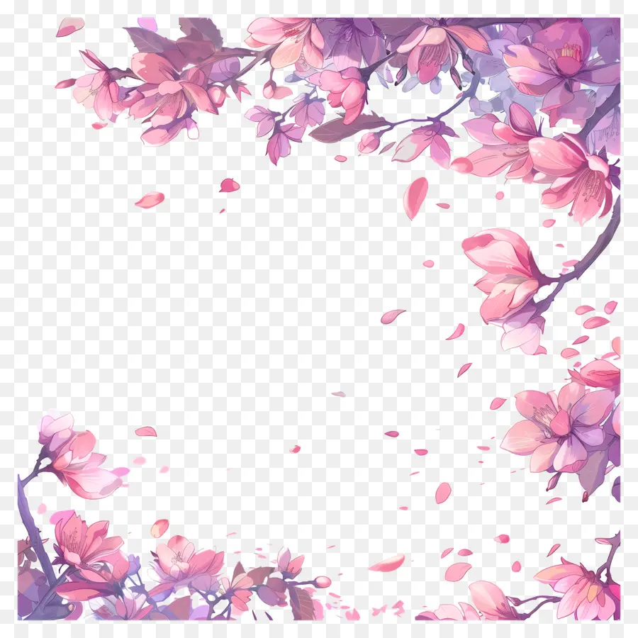 Spring Sakura Blossom，Flores Cor De Rosa PNG