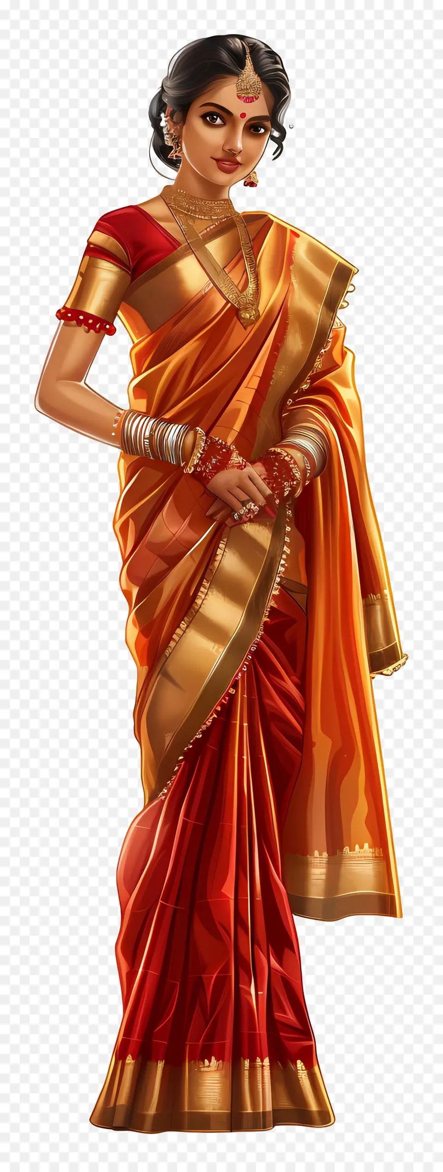 Seda Kanchipuram Desculpe，Moda Indiana PNG