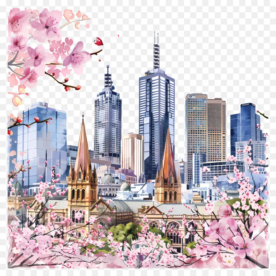 Skyline Da Cidade De Melbourne，O Horizonte Da Cidade PNG