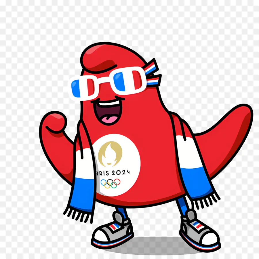 Paris 2024 Friges，Mascote Vermelho PNG