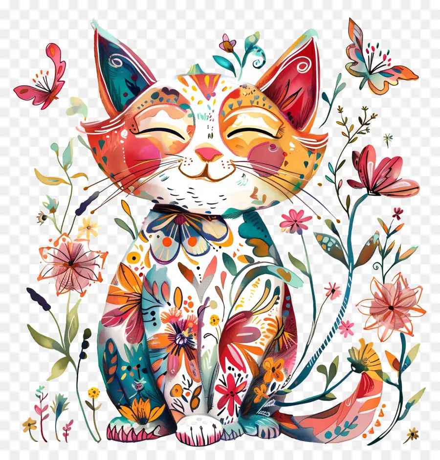 Happy Cat，Gato Ilustração PNG
