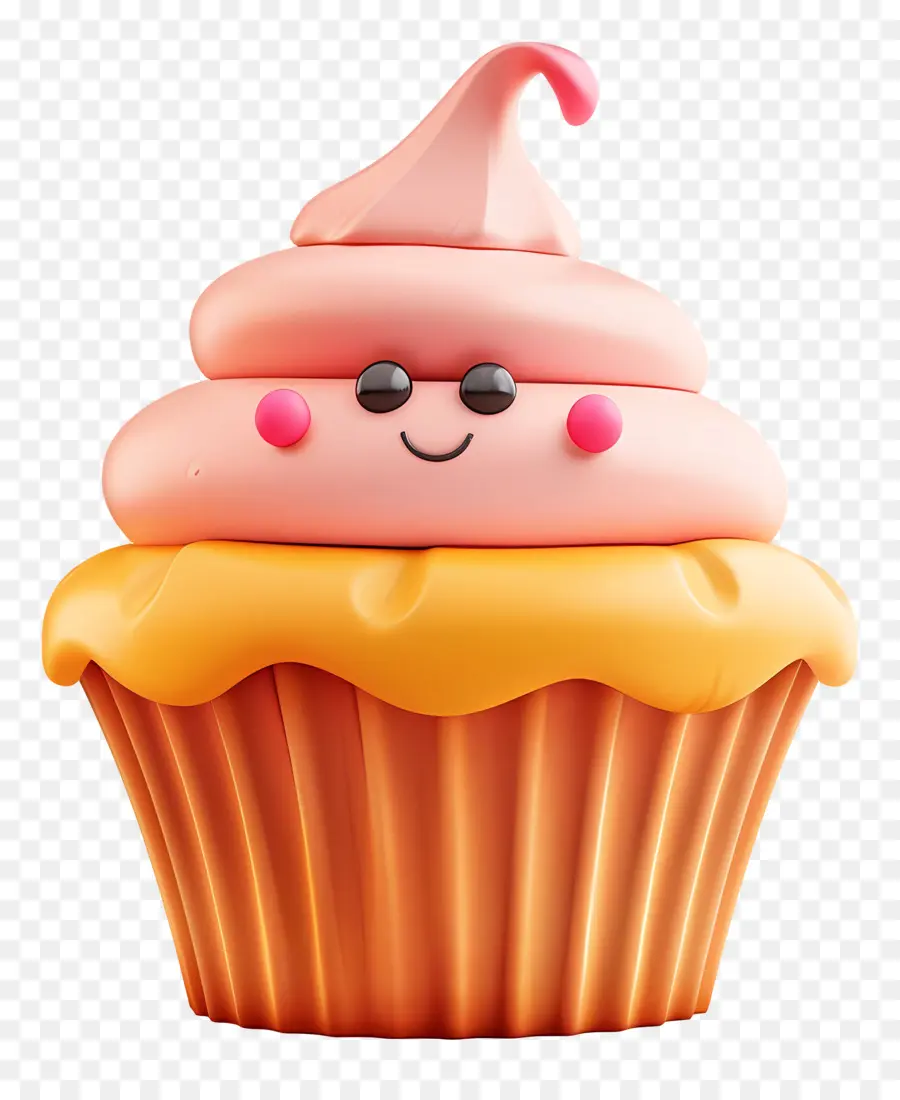 Sobremesa De Desenhos Animados 3d，Cor De Rosa Cupcake PNG