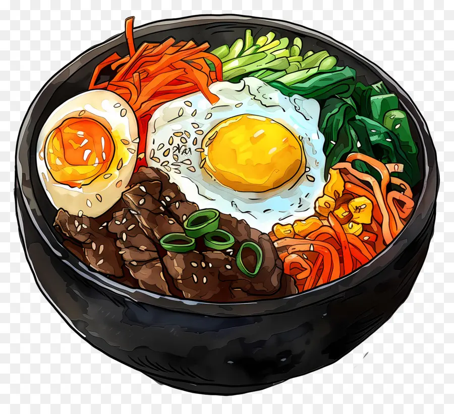 Bibimbap，Prato Coreano PNG