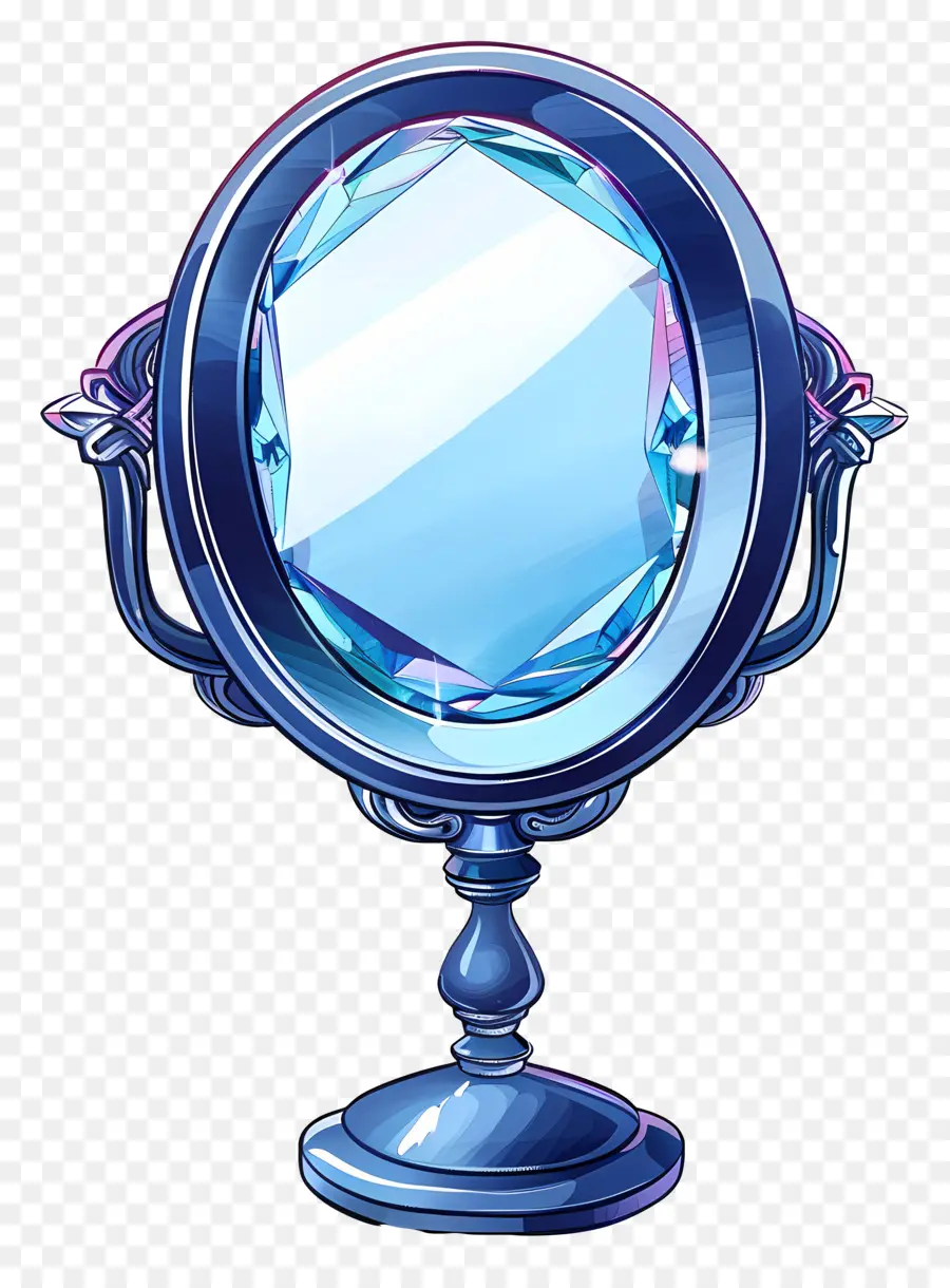 Espelho Azul，Espelho Ornamentado PNG