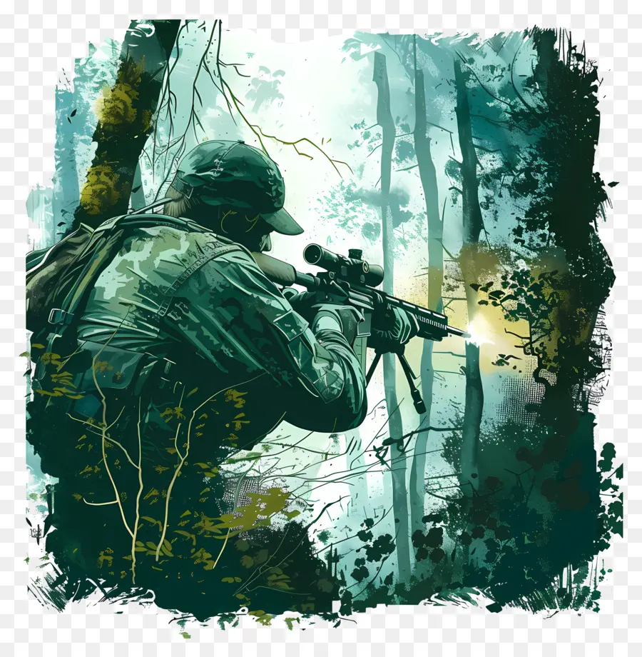 Soldado，Rifle PNG