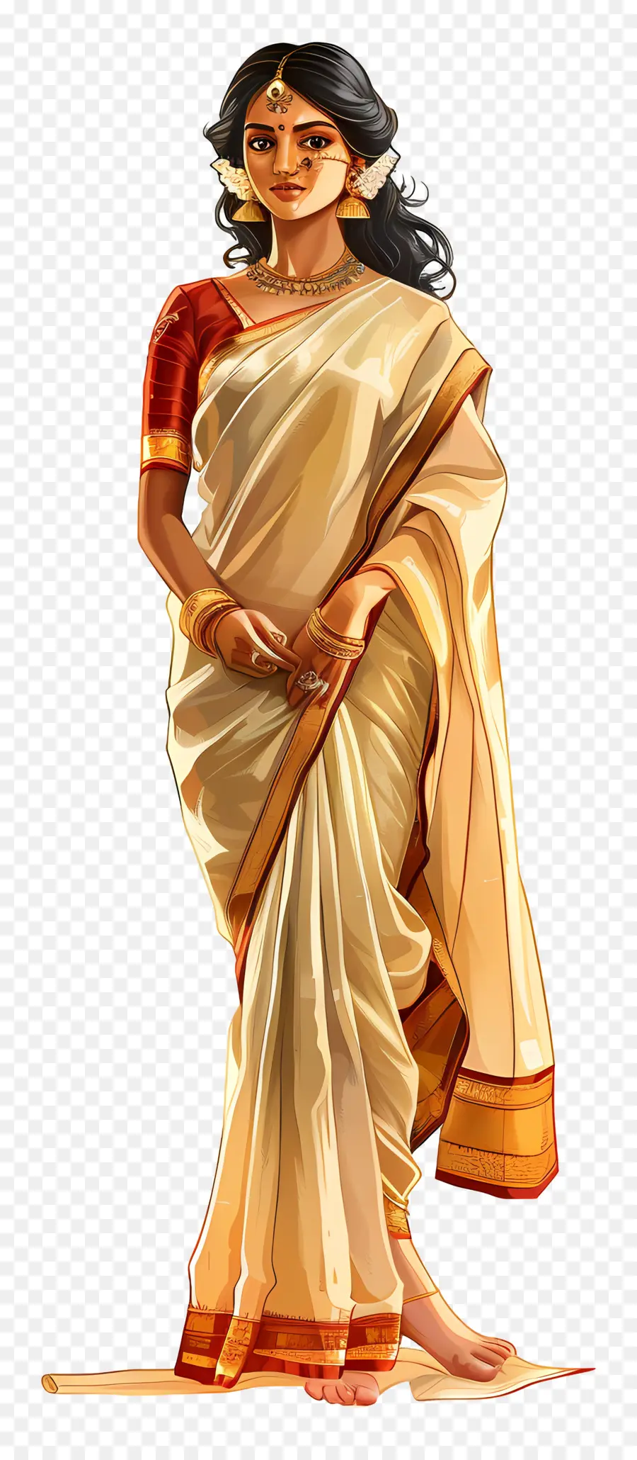 Seda Kanchipuram Desculpe，Moda Indiana PNG