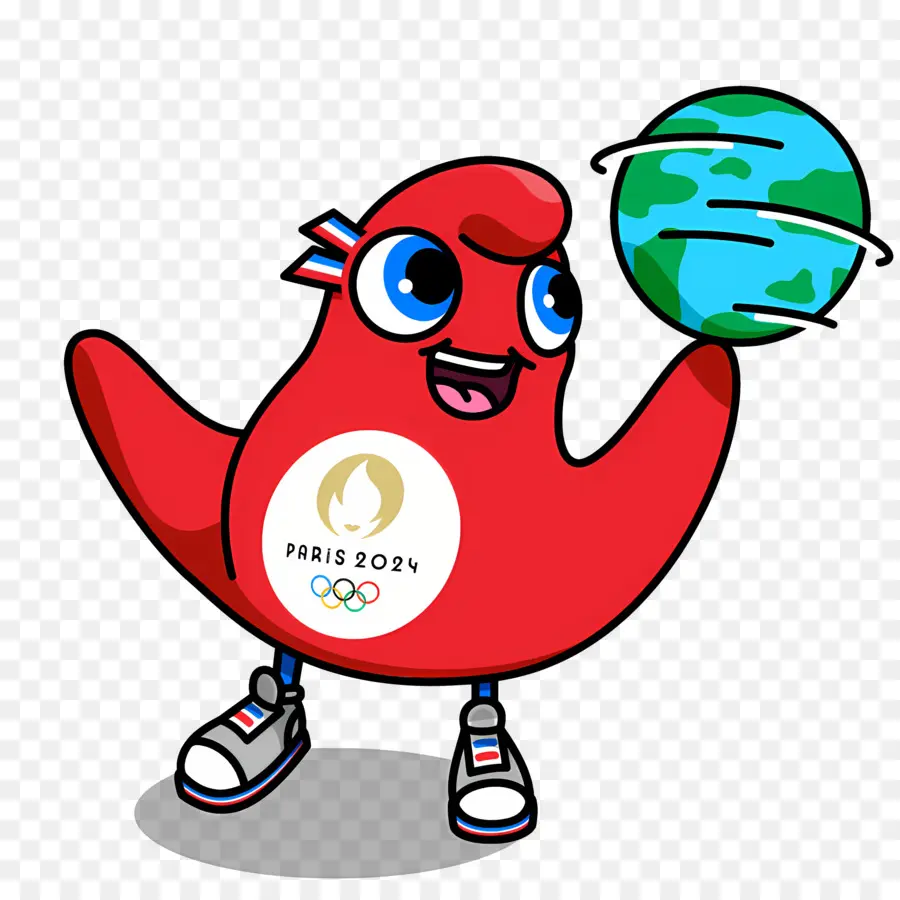 Paris 2024 Friges，Mascote Vermelho PNG